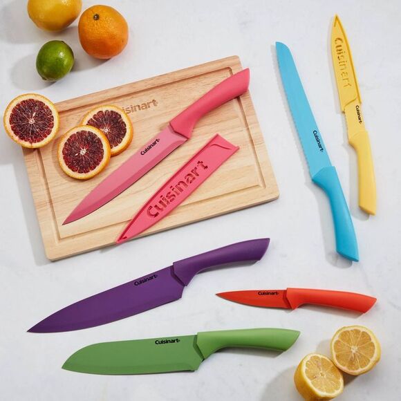 Open Box - Cuisinart -  Advantage 12pc Ceramic-Coated Color Knife Set Blade Gu - Picture 2 of 8